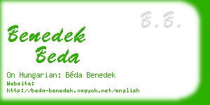 benedek beda business card