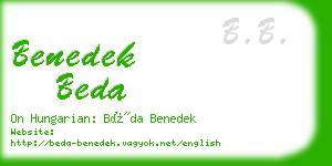 benedek beda business card